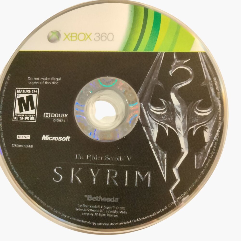 The Elder Scrolls V Skyrim Xbox 360 Game Disc